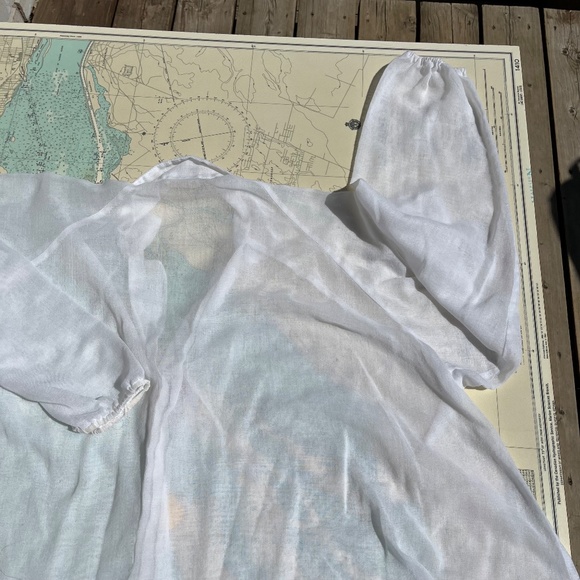 Vintage 1991 Dotti Sheer White Button Up Blouse - Picture 9 of 9